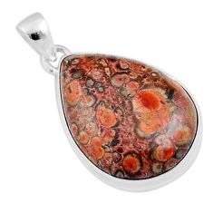 16.05cts natural red birds eye pear 925 sterling silver pendant jewelry u21309