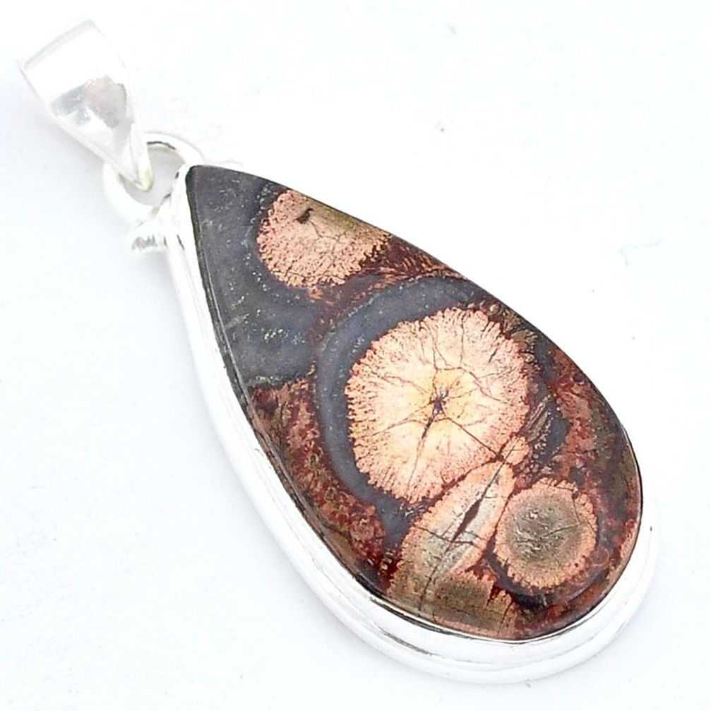 15.77cts natural red birds eye pear 925 sterling silver pendant jewelry u59646