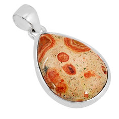 16.28cts natural red birds eye pear 925 sterling silver pendant jewelry y71338