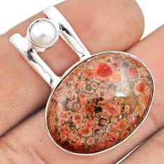 15.08cts natural red birds eye pearl 925 sterling silver pendant jewelry u22225