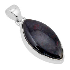 13.15cts natural red bloodstone african (heliotrope) 925 silver pendant y71352