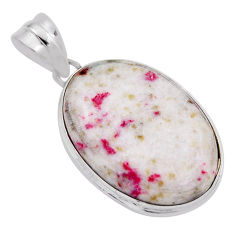 16.54cts natural red cinnabar spanish 925 sterling silver pendant jewelry n23661