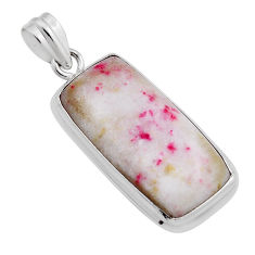 22.49cts natural red cinnabar spanish 925 sterling silver pendant jewelry n25080