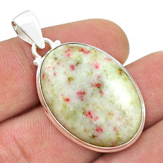 16.87cts natural red cinnabar spanish 925 sterling silver pendant jewelry u50806