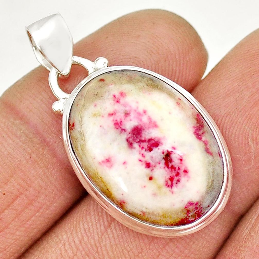 13.58cts natural red cinnabar spanish 925 sterling silver pendant jewelry y9393