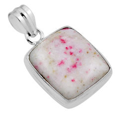 14.47cts natural red cinnabar spanish octagan 925 silver pendant jewelry n25095