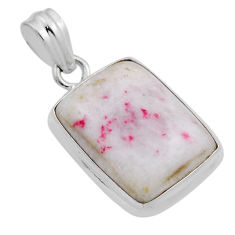 15.02cts natural red cinnabar spanish octagan sterling silver pendant n25053