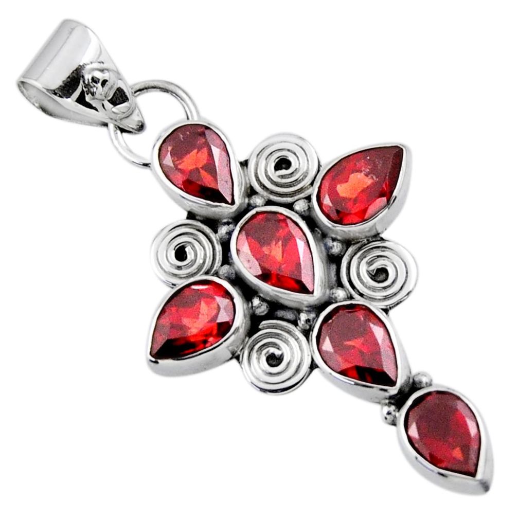 9.54cts natural red garnet 925 sterling silver holy cross pendant jewelry r55808