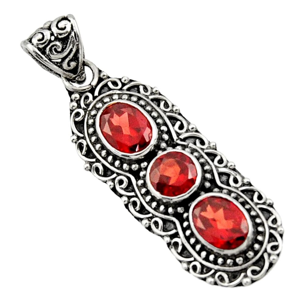 red garnet 925 sterling silver pendant jewelry d44816