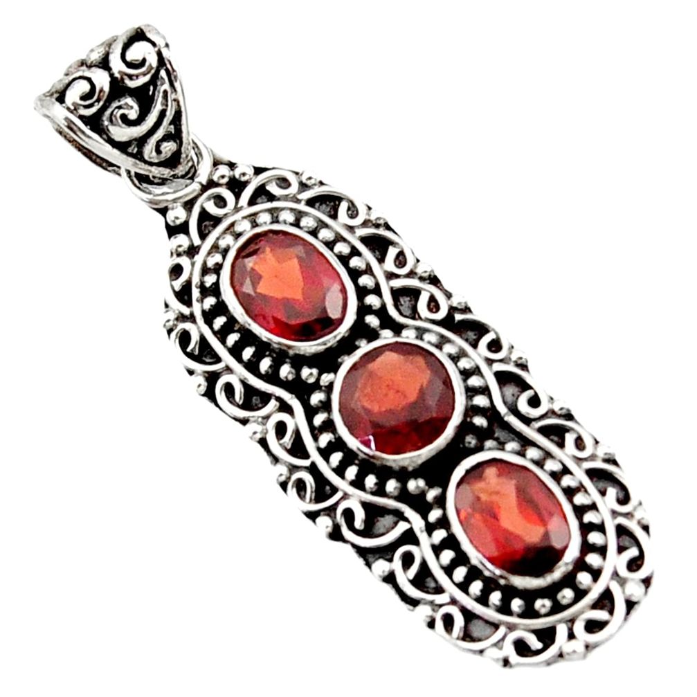 5.41cts natural red garnet 925 sterling silver pendant jewelry d44831