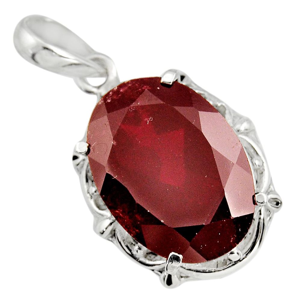 13.28cts natural red garnet 925 sterling silver pendant jewelry r25838
