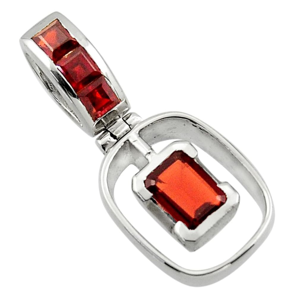 2.56cts natural red garnet 925 sterling silver pendant jewelry r43285