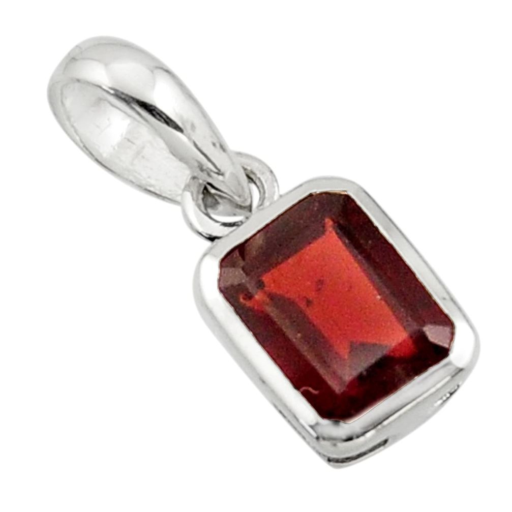 1.98cts natural red garnet 925 sterling silver pendant jewelry r43480