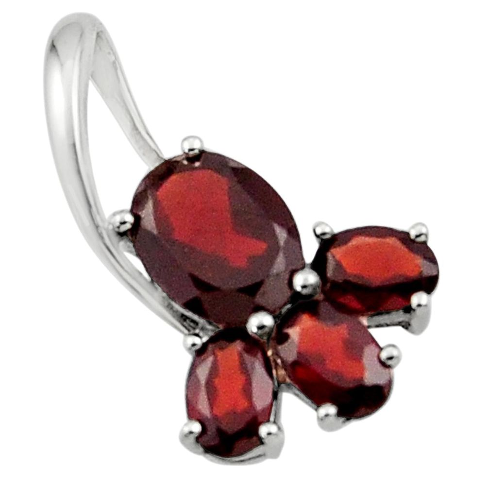 5.76cts natural red garnet 925 sterling silver pendant jewelry r45491