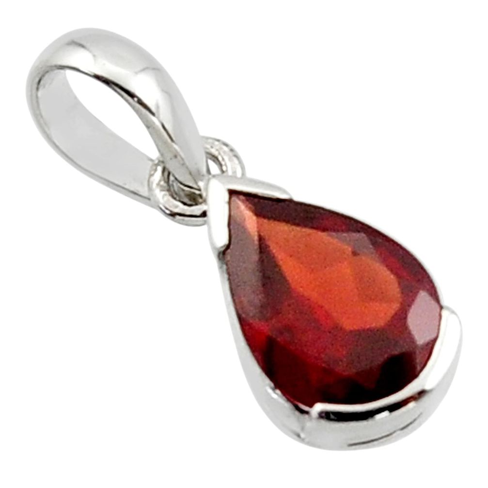 2.46cts natural red garnet 925 sterling silver pendant jewelry r45617