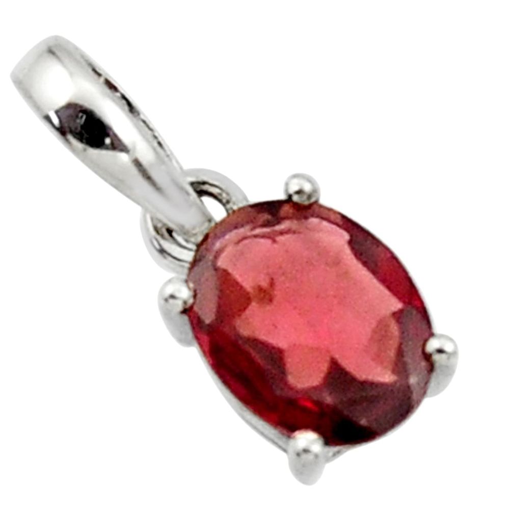 2.68cts natural red garnet 925 sterling silver pendant jewelry r45658
