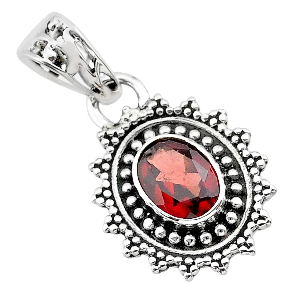2.46cts natural red garnet 925 sterling silver pendant jewelry t30490
