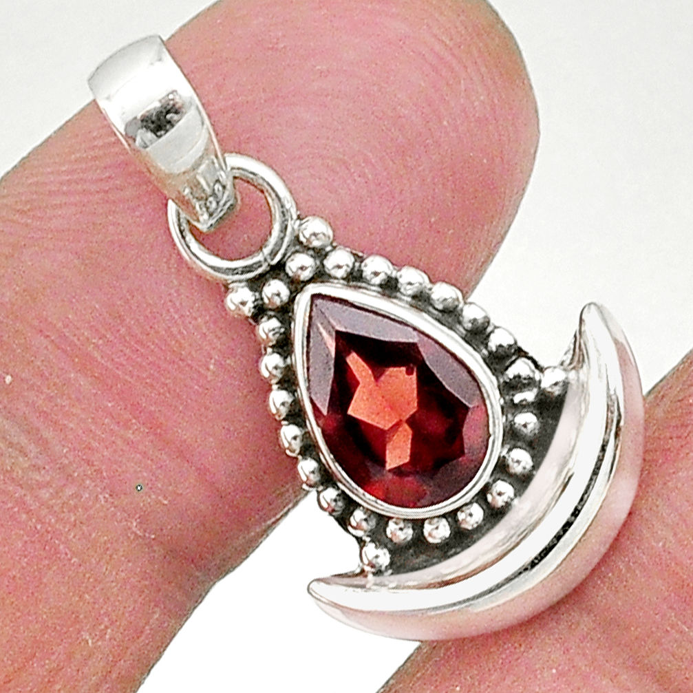2.23cts natural red garnet 925 sterling silver pendant jewelry t4272