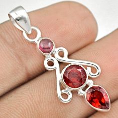 3.18cts natural red garnet 925 sterling silver pendant jewelry u14961