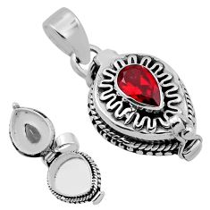 2.04cts natural red garnet 925 sterling silver poison box pendant jewelry n31956