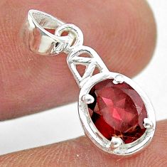 2.11cts natural red garnet oval 925 sterling silver pendant jewelry t51413