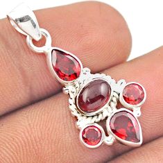 5.46cts natural red garnet oval 925 sterling silver pendant jewelry u14870