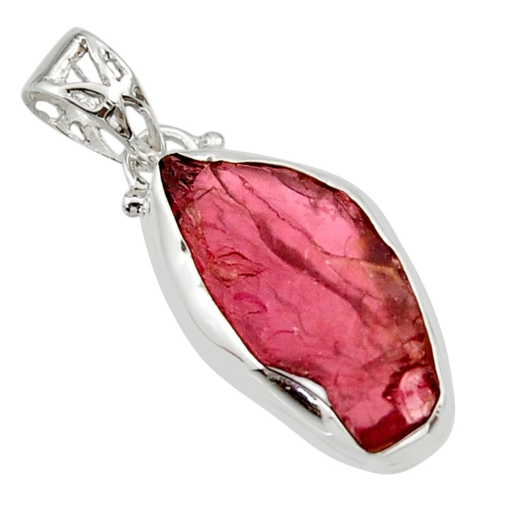 11.20cts natural red garnet rough 925 sterling silver pendant jewelry r29841