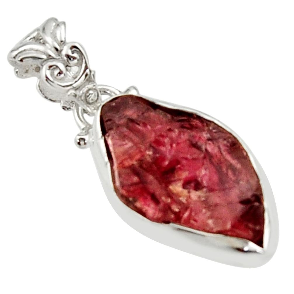 9.37cts natural red garnet rough 925 sterling silver pendant jewelry r29864