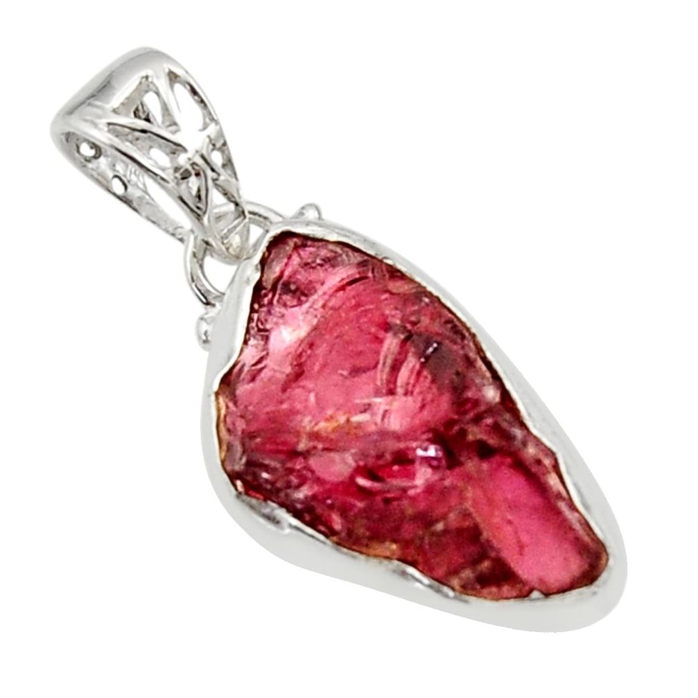 9.86cts natural red garnet rough 925 sterling silver pendant jewelry r29866