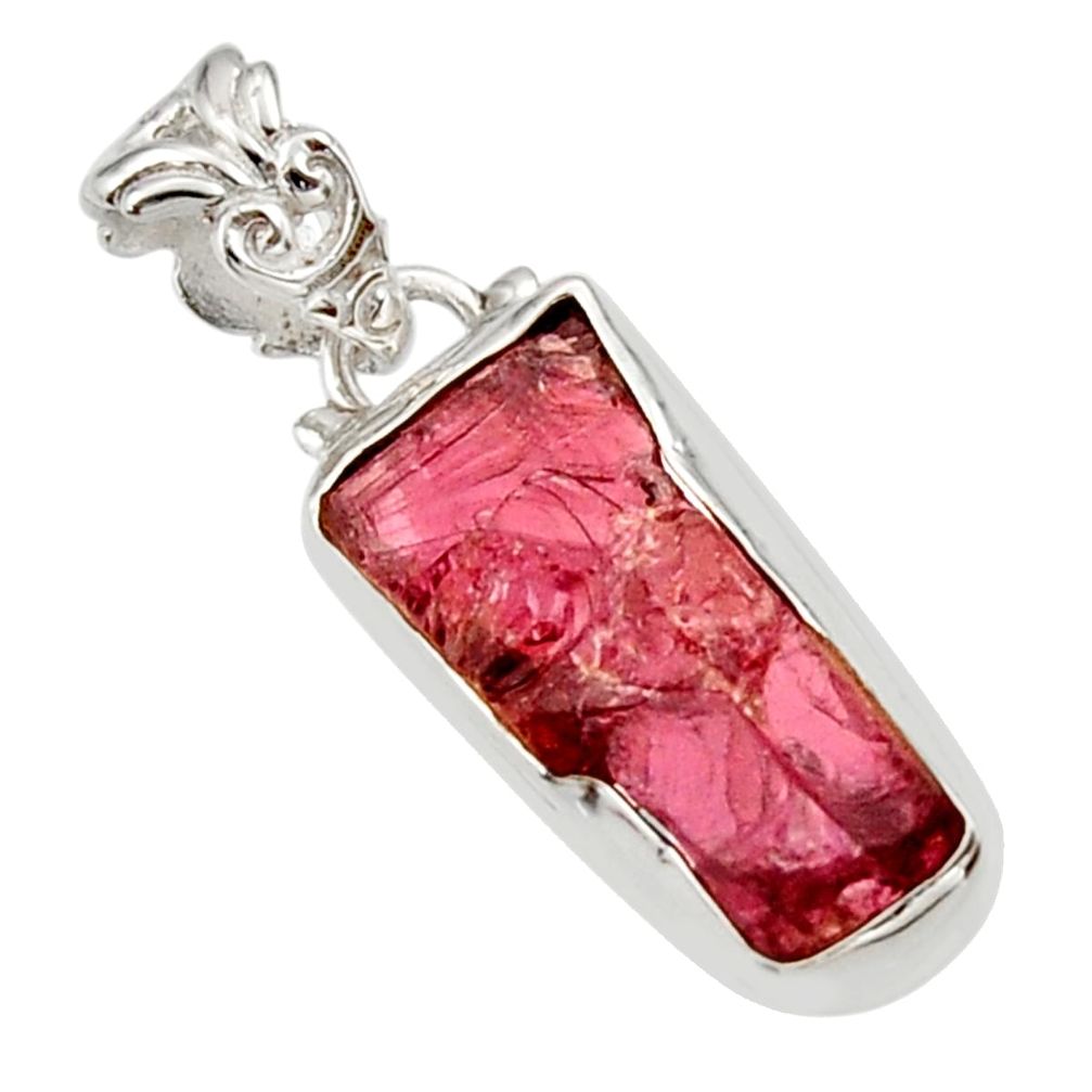 9.81cts natural red garnet rough 925 sterling silver pendant jewelry r29867