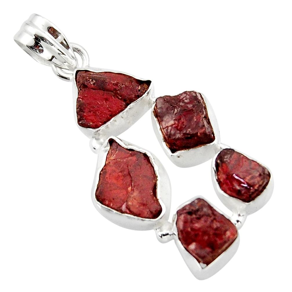 24.62cts natural red garnet rough 925 sterling silver pendant jewelry r41002