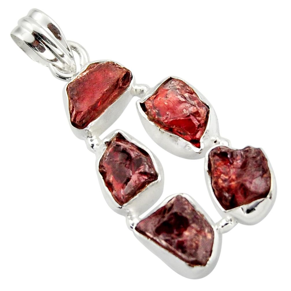 24.10cts natural red garnet rough 925 sterling silver pendant jewelry r41008