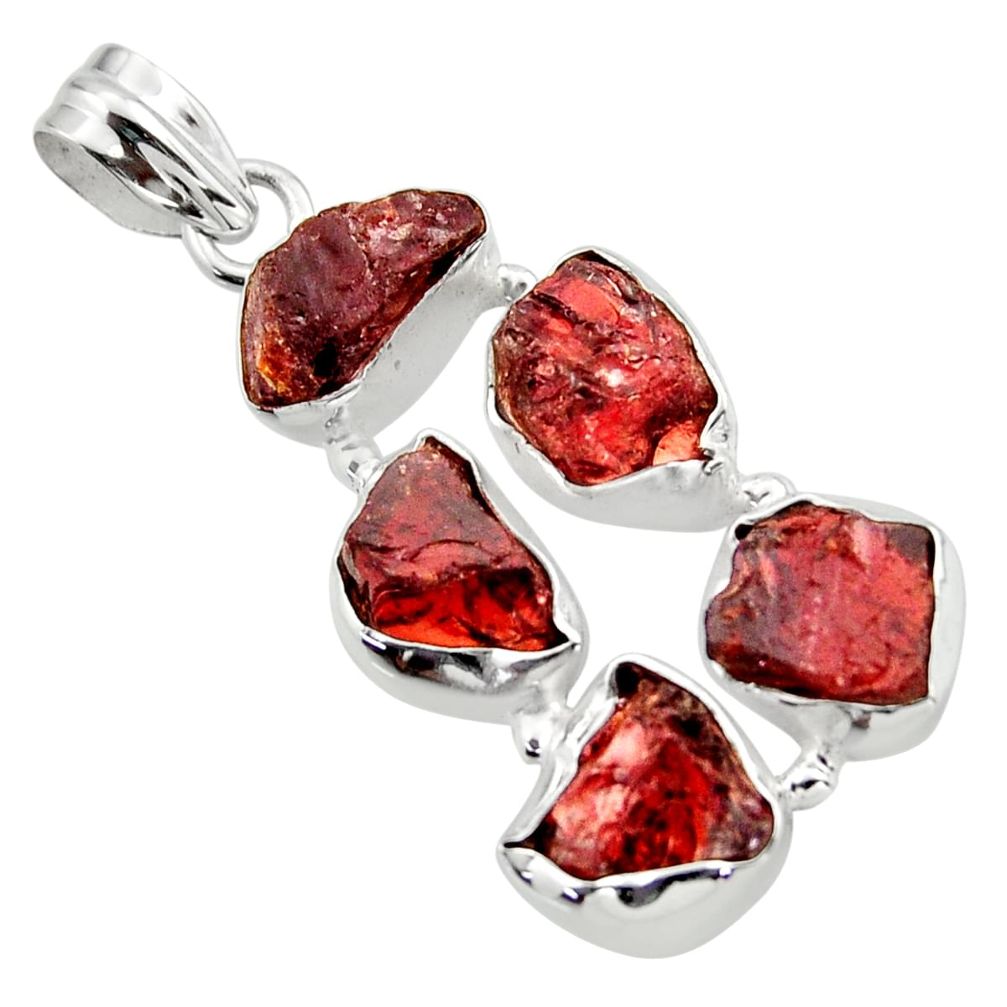 23.48cts natural red garnet rough 925 sterling silver pendant jewelry r41013