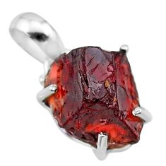 10.11cts natural red garnet raw 925 sterling silver pendant jewelry t31161