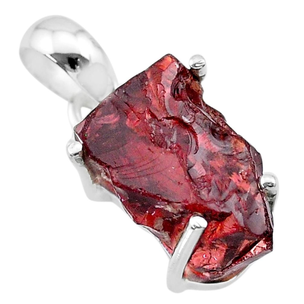 12.04cts natural red garnet raw 925 sterling silver pendant jewelry t31169