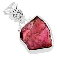 9.12cts natural red garnet raw 925 sterling silver pendant jewelry t31176