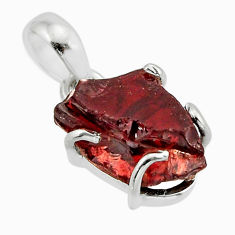 9.49cts natural red garnet rough fancy sterling silver pendant jewelry y63438