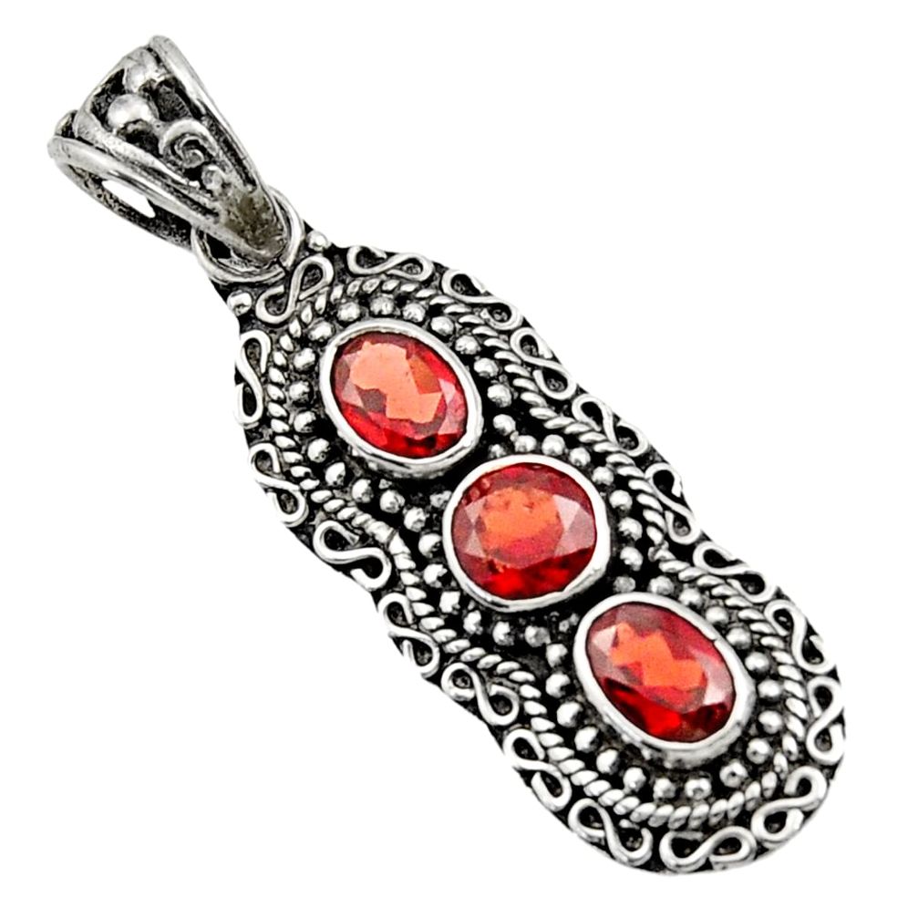 red garnet round 925 sterling silver pendant jewelry d44809