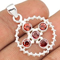2.75cts natural red garnet round 925 sterling silver pendant jewelry u14909