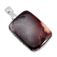 22.07cts natural red mookaite octagan 925 sterling silver pendant jewelry y77353