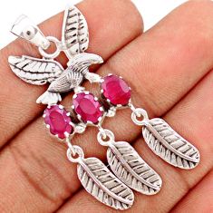 4.51cts natural red ruby 925 sterling silver dreamcatcher pendant jewelry t79928