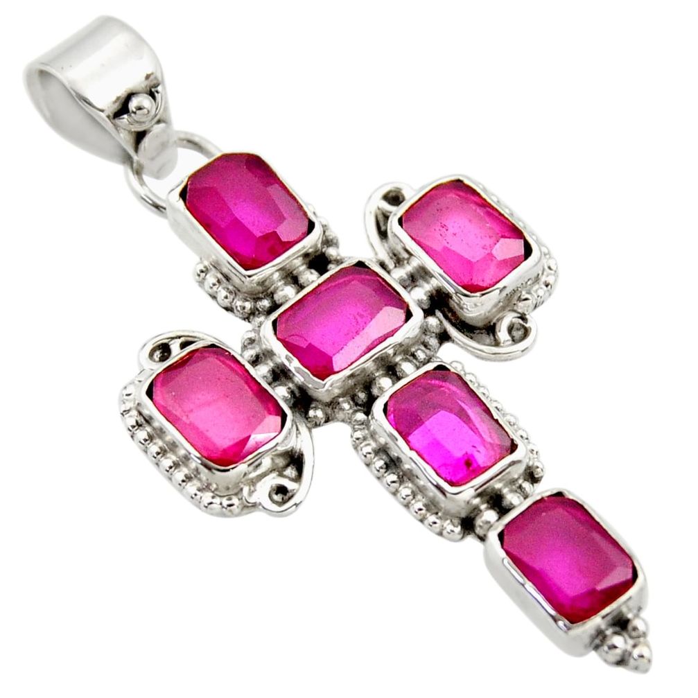 8.76cts natural red ruby 925 sterling silver pendant jewelry r35029