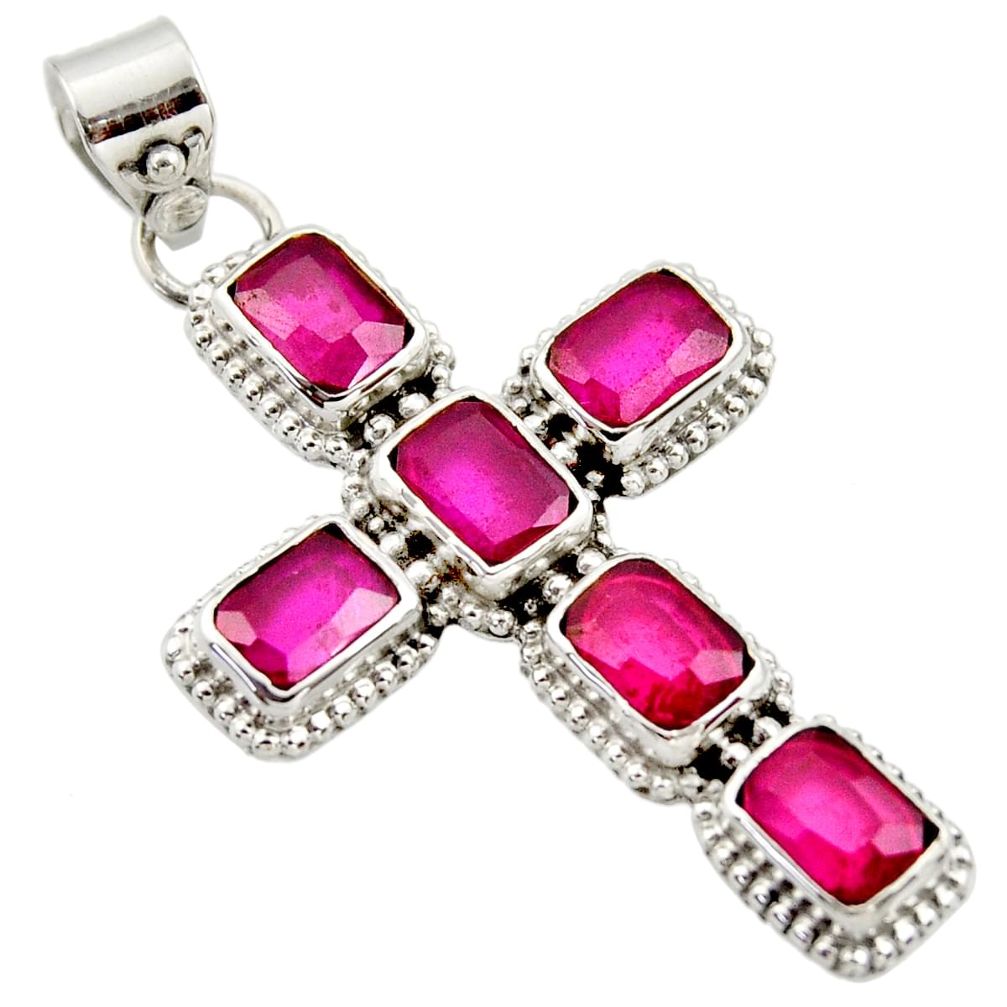25.88cts natural red ruby 925 sterling silver pendant jewelry r35030