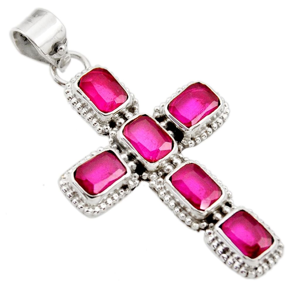 9.09cts natural red ruby 925 sterling silver pendant jewelry r35032