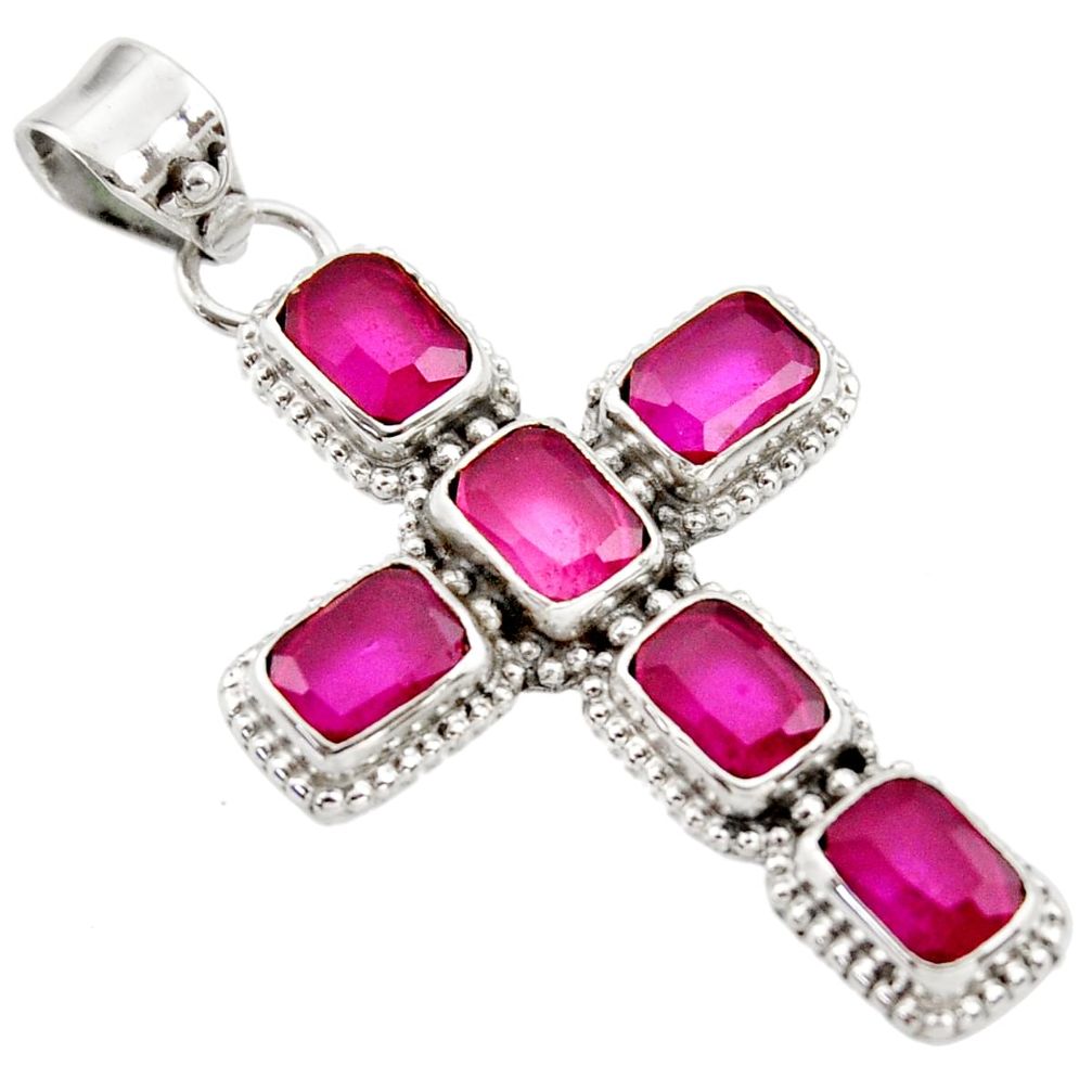 9.06cts natural red ruby 925 sterling silver pendant jewelry r35033