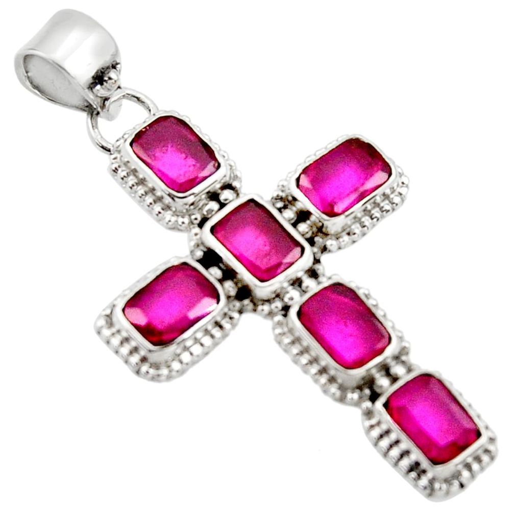 8.74cts natural red ruby 925 sterling silver pendant jewelry r35035