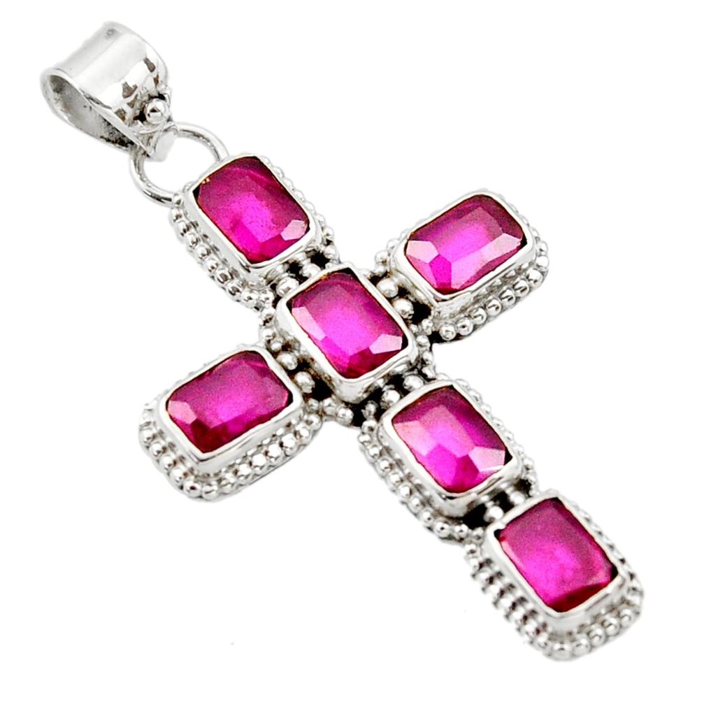9.07cts natural red ruby 925 sterling silver pendant jewelry r35039