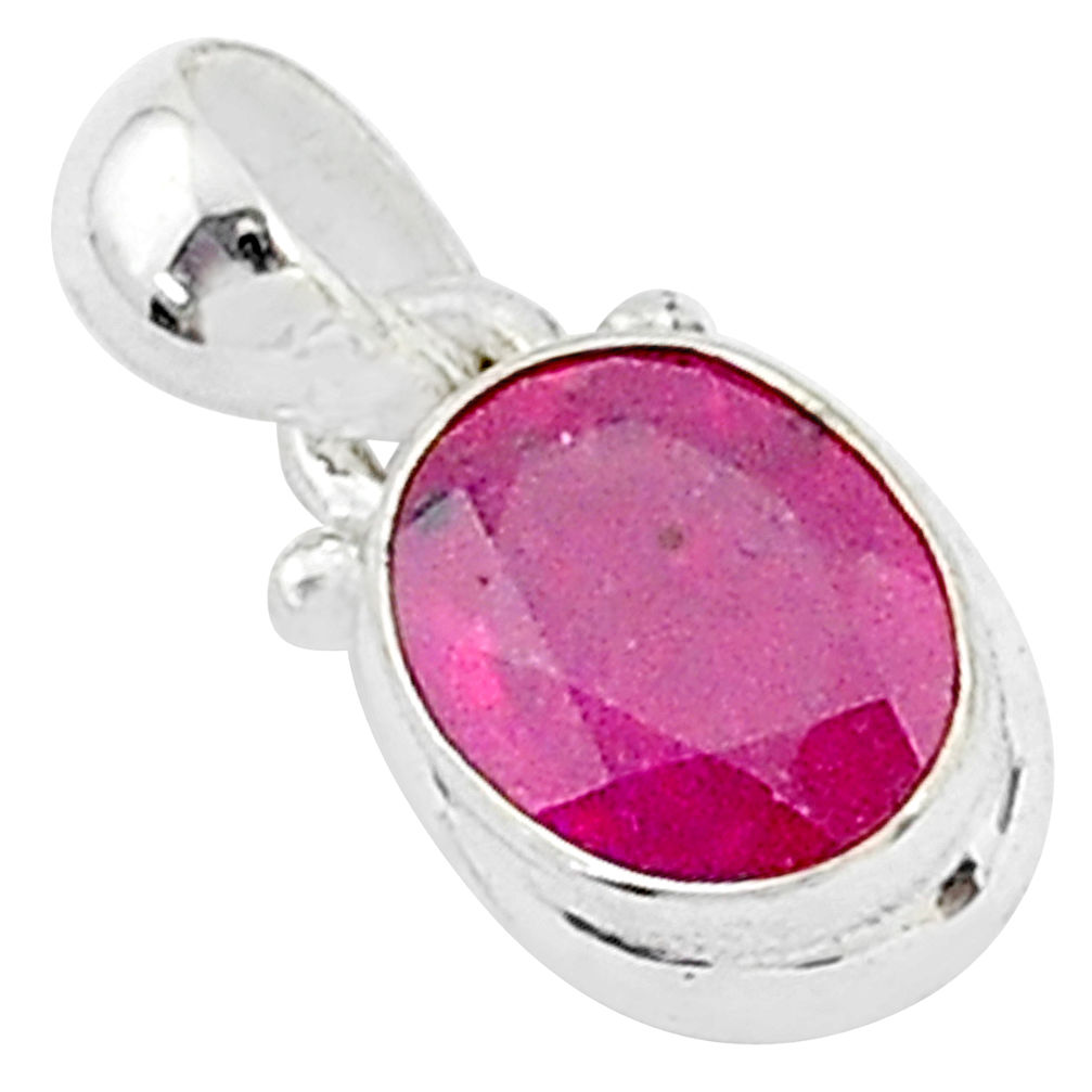 2.64cts natural red ruby 925 sterling silver pendant jewelry t5551