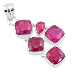 10.37cts natural red ruby 925 sterling silver pendant jewelry u32081