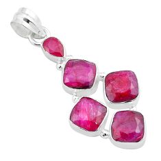10.39cts natural red ruby 925 sterling silver pendant jewelry u32082